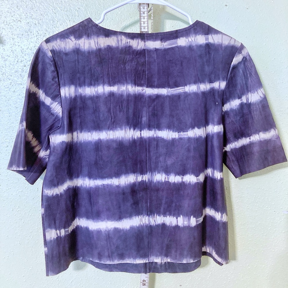 Trina Turk NWT Memphis Tie-Dye Leather Top - Picture 2 of 6